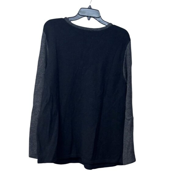 Style & Co Mixed Stitch Color block Sweater Tunic, Charcoal/Black, XL - Picture 6 of 10